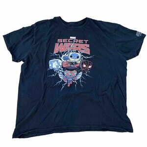 Marvel Shirt Men's 3XL Black Secret Wars Funko Pop Tee Graphic Tee Short Sleeve